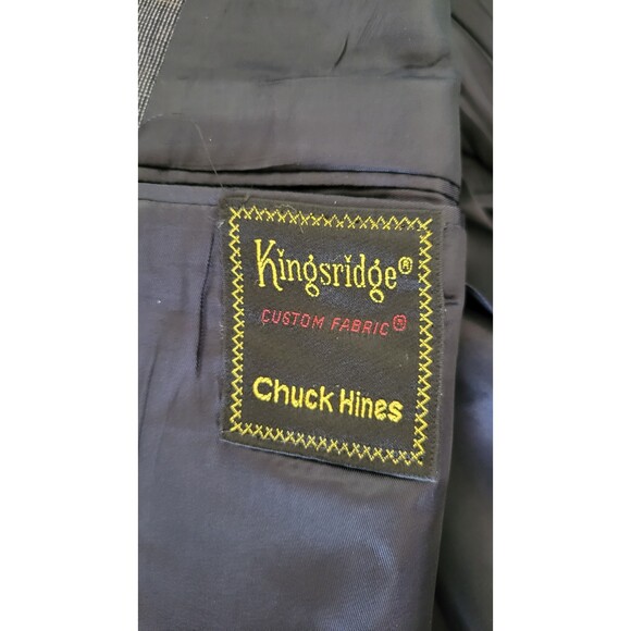Men's Kingsridge Chuck Hines Custom Fabric Gray Sports Coat Blazer - Picture 4 of 4